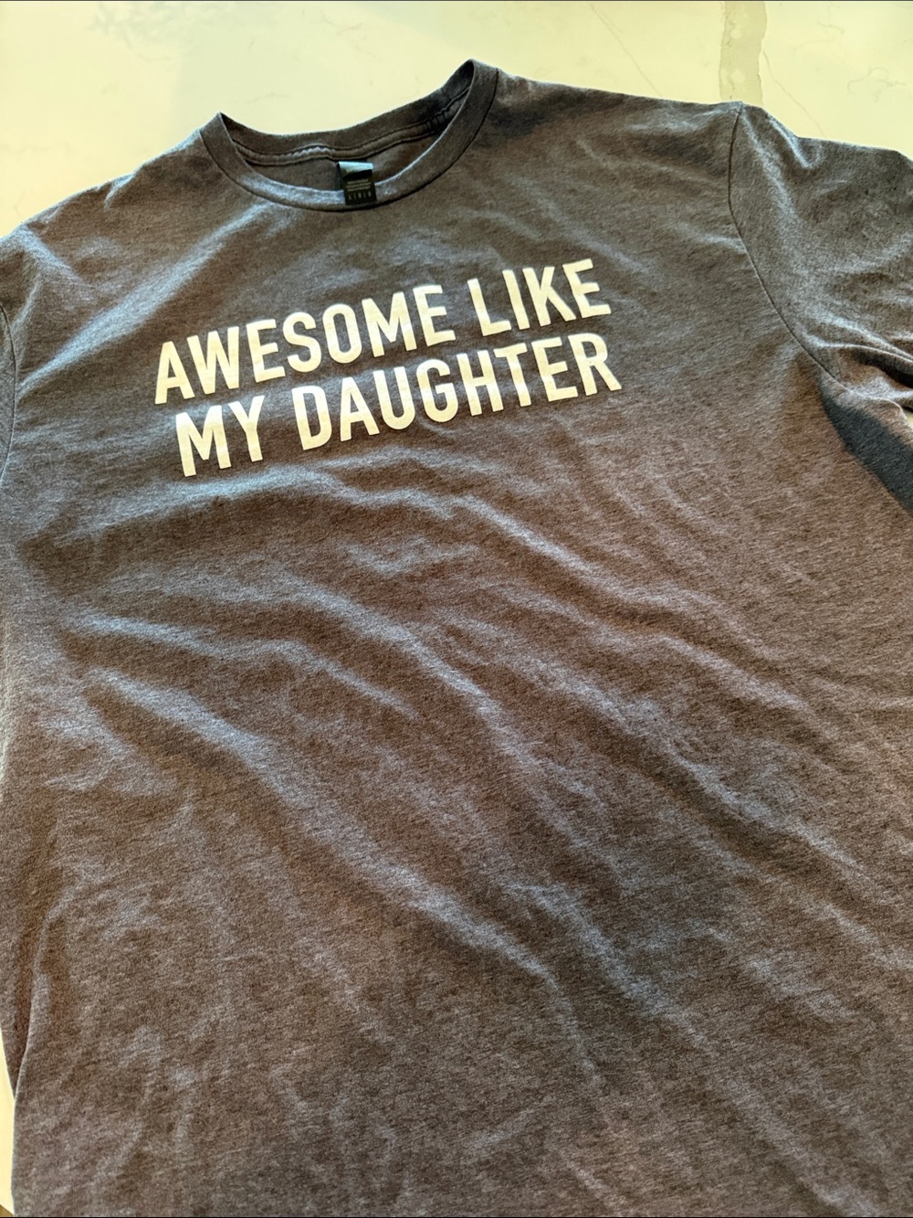 Gildan Charcoal Short Sleeve Tee with White 'Awesome Like My Daughter' Print